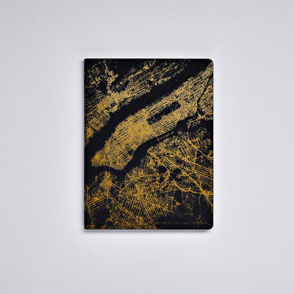 Nuuna New York Gold jegyzetfüzet fekete színben