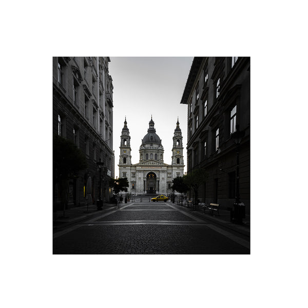 fekete fehér képeslap budapestről, szent istván bazilika