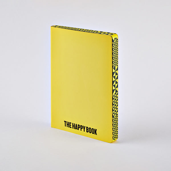 Nuuna Graphic L The Happy Book, by Stefan Sagmeister jegyzetfüzet sárga színben